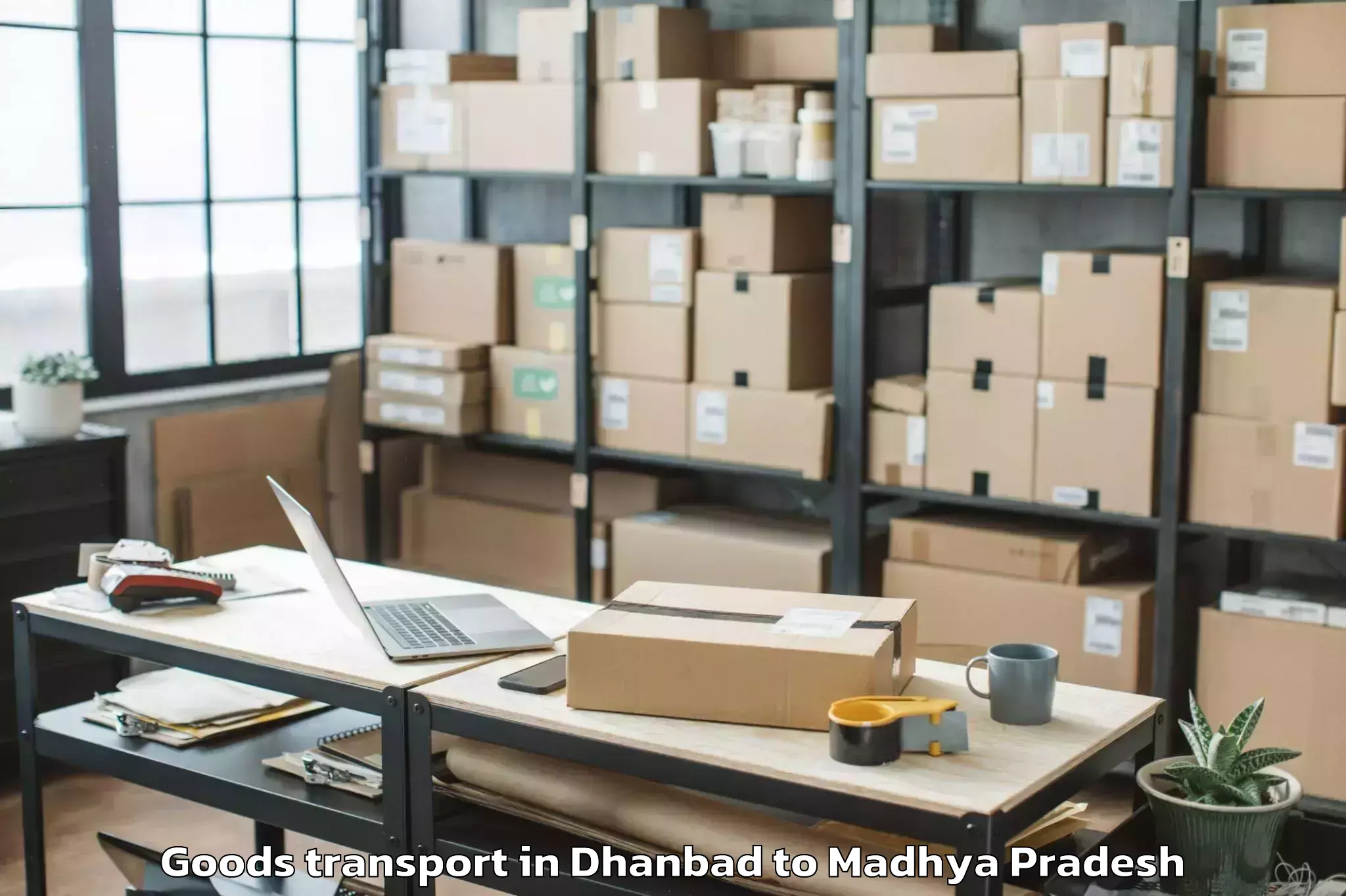 Book Dhanbad to Peoples University Bhopal Goods Transport Online